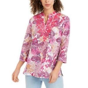 Pink Multi Linen Blend Tunic (XL)